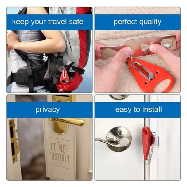 Portable Door Lock Hardware Safety Security Anti-theft Tool Privacy Travel Hotel
