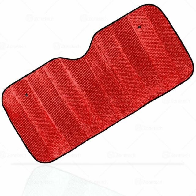 Red Windshield Car Shade Window Sunshade Front Accordion Foldable