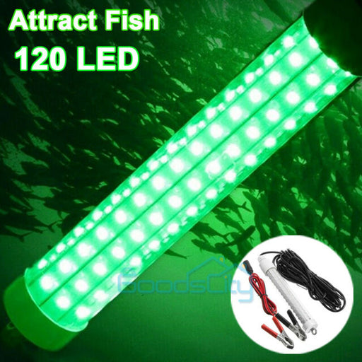 500000Lumens 12V 120 LED Green Underwater Fishing Light Lamp