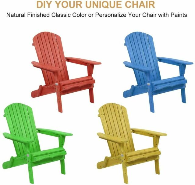 Outdoor Wooden Folding Adirondack Chair Patio Furniture