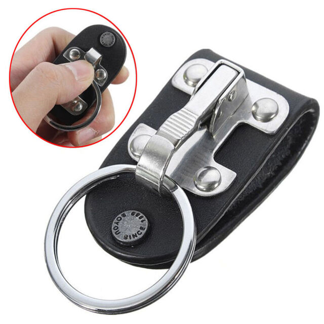 Quick Release Belt Clip Ring Holder Detachable Stainless Steel Leather Key chain