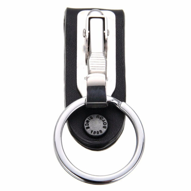 Quick Release Slim Belt Clip Ring Holder Detachable Stainless Steel Leather