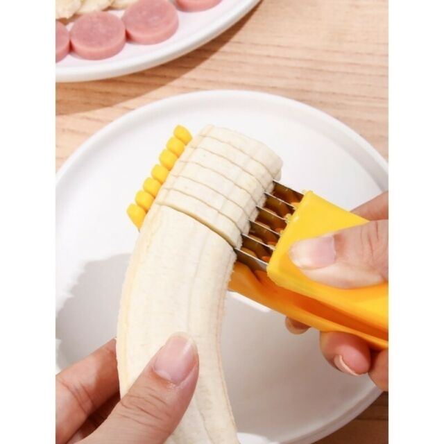 2Pcs Banana Slicer Fruit Vegetable Cutter Sausage Cucumber Knife Kitchen Tool US