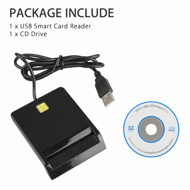DOD Military USB Smart Card Reader CAC/National ID/Chip for Mac OS Windows Linux
