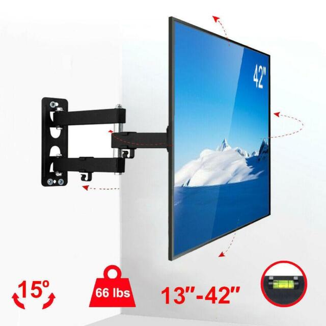 Full Motion TV Wall Mount Bracket Swivel for TV up to 42 inches