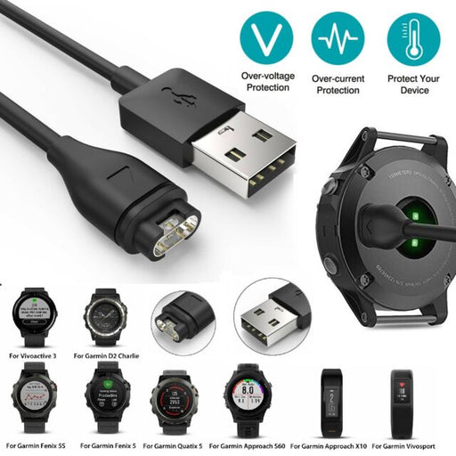 USB Charger for Garmin Vivoactive 3 Fenix 5/5S/5X Vivosport Charging Cable Cord