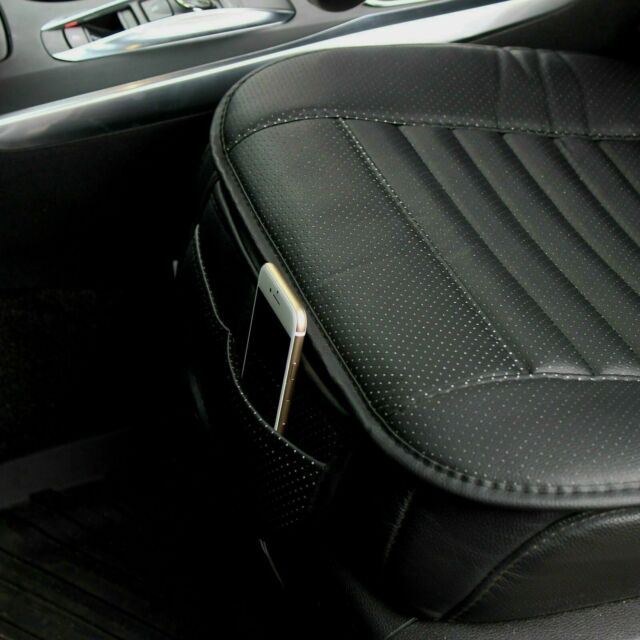 Universal Car Seat Cover PU Leather 3D Breathable Pad Mat for Auto Chair Black