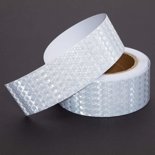 2" x 30 FT Safety Reflective Tape Adhesive for Staircase Warehouse Garage, White