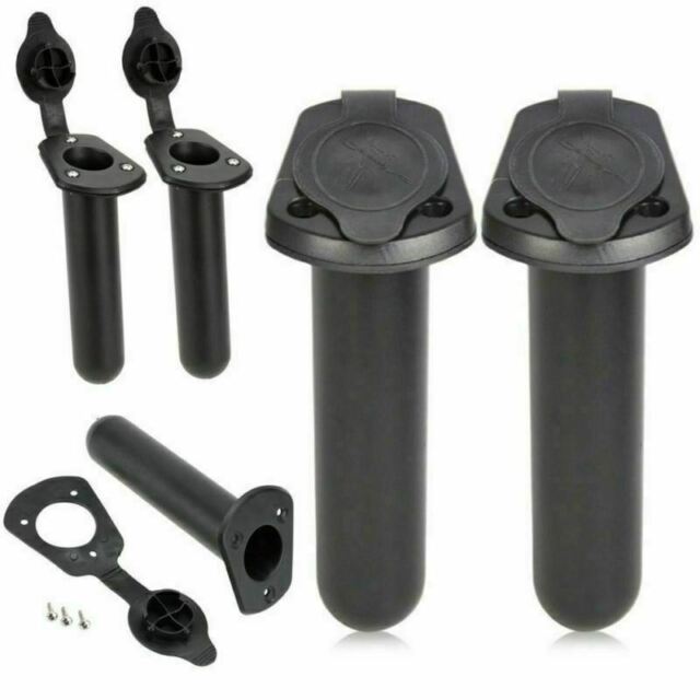 2X Plastic Flush Mount Fishing Rod Holder and Cap Cover for Kayak