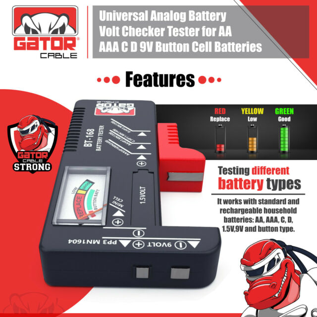 Battery Tester Checker Universal For AA AAA C D 9V 1.5V Button Cell Batteries