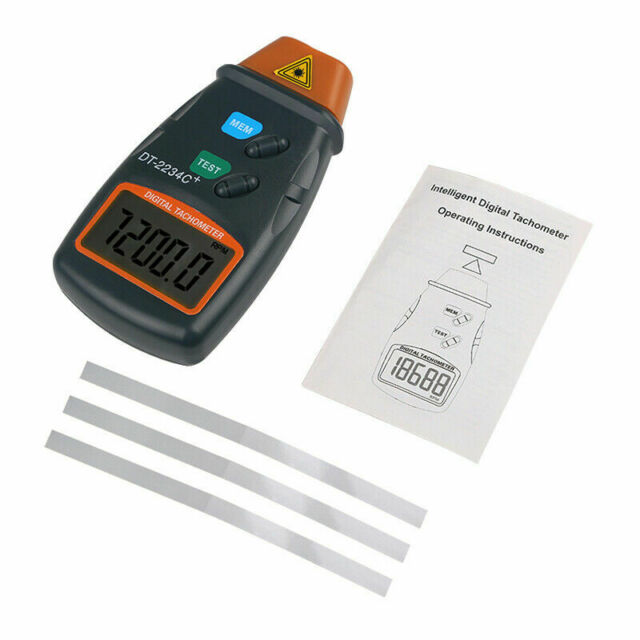 Digital Tachometer Laser Photo Non Contact RPM Tach Meter Motor Speed Gauge New