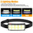 COB LED Headlamp Head Torch Lamp USB Rechargeable Headlight Work Flashlight IPX5