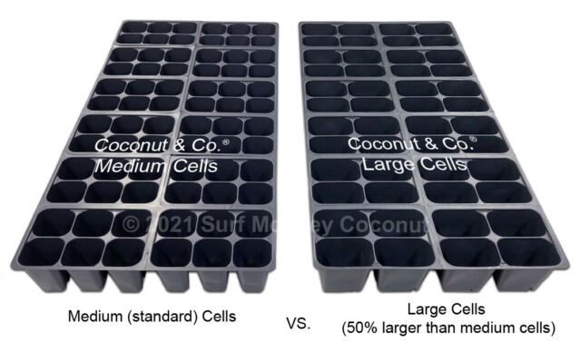 Large Cells, Seed Starter Trays (24 Trays, 4 Cells per Tray) +10 Plant Labels