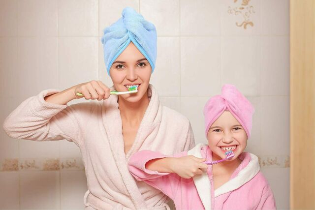 2pcs Microfiber Hair Towel Wrap Super Absorbent Quick Dry Hair Turban for Drying