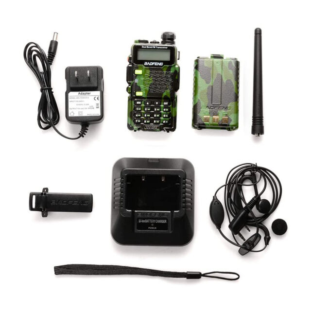 Baofeng UV-5R Camo Walkie Talkie 128Channels 3-5KM Long Range Radio Transceiver