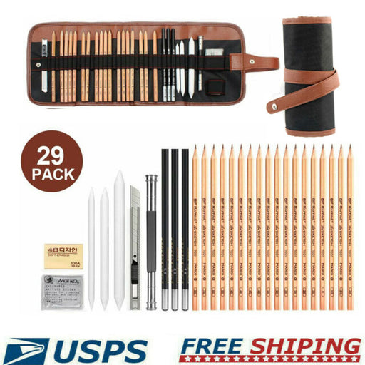 29pcs Sketching Set Professional Drawing Art Pencils Kit Set Graphite Charcoal