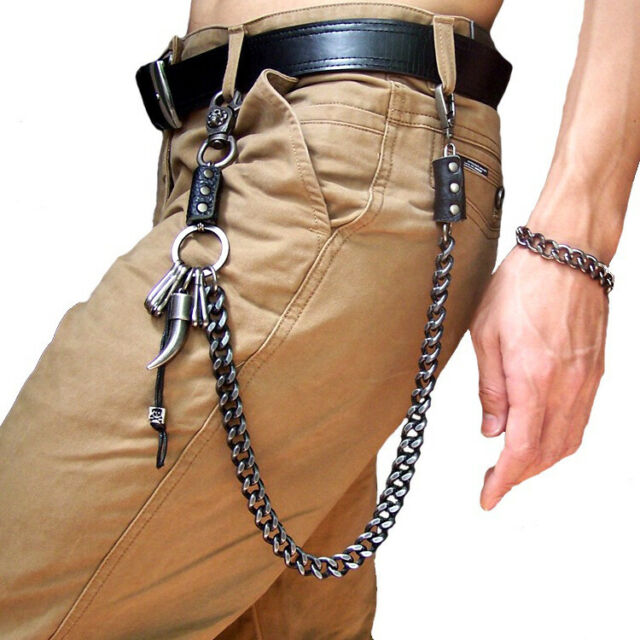 Men's Strong Leash Heavy Horn Metal Wallet Chain Key Chain