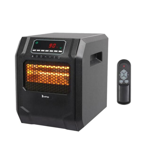 ZOKOP Portable Indoor Electric Infrared Space Heater 1500W 12H Timer w/ Remote