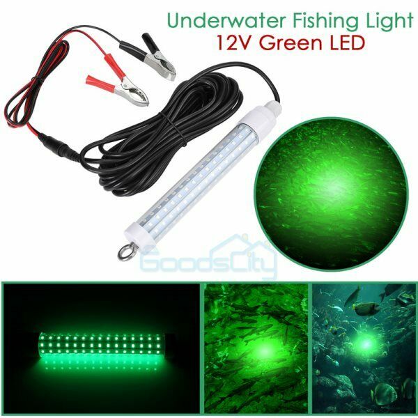500000Lumens 12V 120 LED Green Underwater Fishing Light Lamp