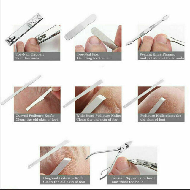 18PCS manicure set professional Pedicure Feet Nail Clipper Scissors Grooming Kit