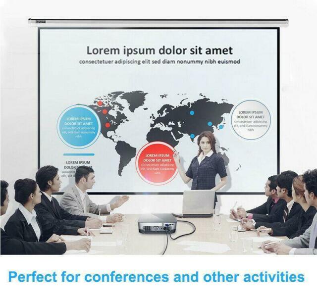 100" Pull Down Projector Screen Meeting Room Home Theater HD Projection