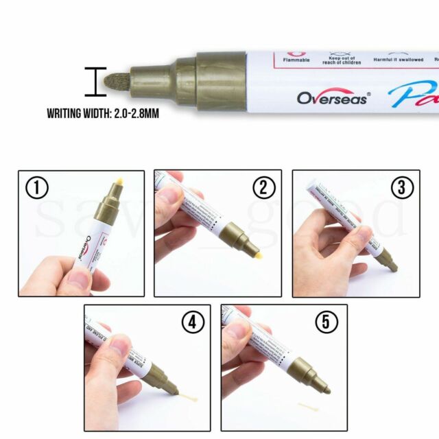 6PC White Paint Pen Marker Waterproof Permanent Car Tire Lettering