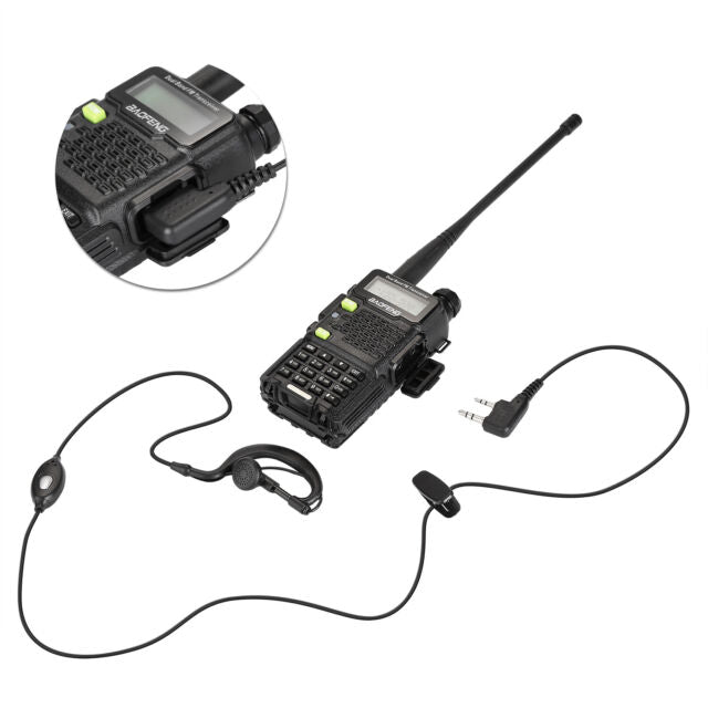 Set 2 BAOFENG UV-5R5 Two-Way Radios Walkie Talkies 3-5KM Long Range Mic