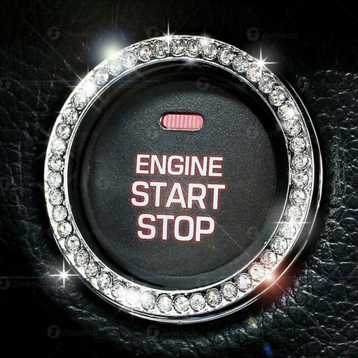 Ignition Engine Start Button Cover Clear Bling Crystal Diamond Decal Sticker