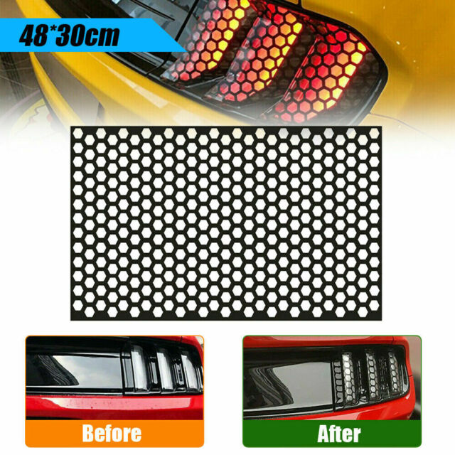 Car Rear Tail Light Cover Black Honeycomb Sticker Tail-lamp Decal Accessories