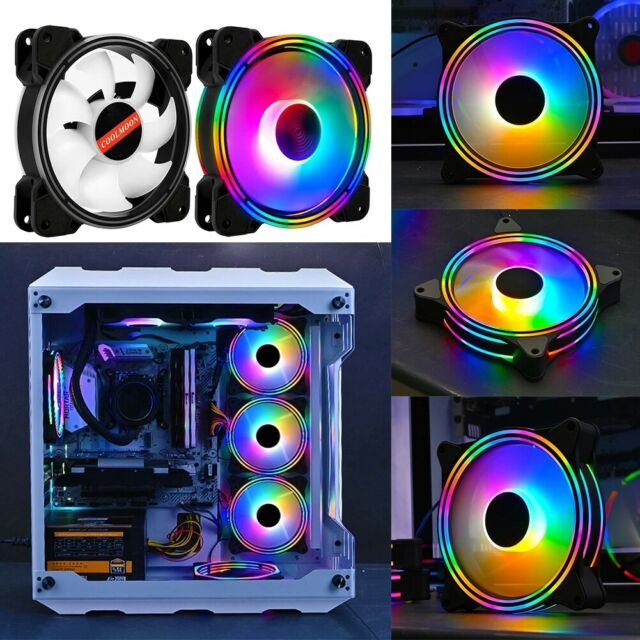 USA 5Pack RGB LED Quiet Computer Case PC Cooling Fan 120mm