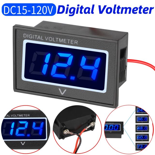 48V Blue Golf Cart LED Digital Volt Meter Battery Gauge for Club Car EZGO Yamaha