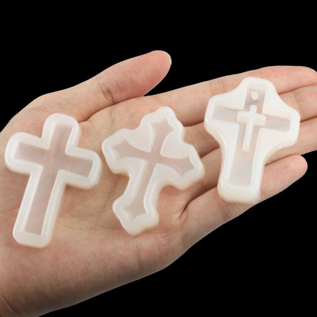 5PCS Silicone Cross Resin Mold Jewelry Epoxy Making Casting Mold Craft DIY