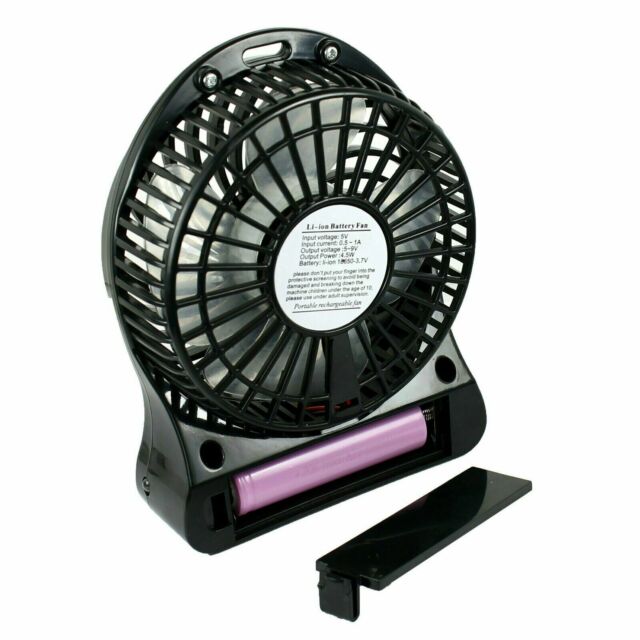 Portable Rechargeable LED Fan air Cooler Mini Operated Desk USB - 18650 Battery