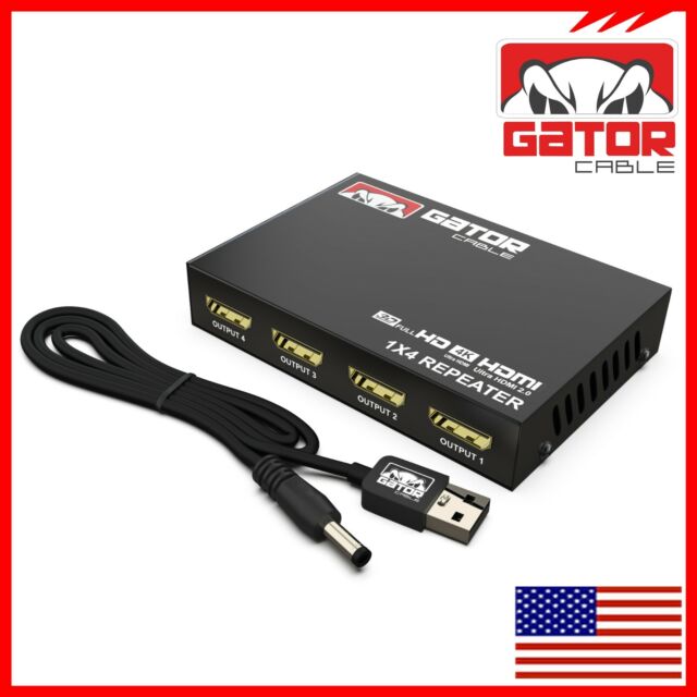4K HDMI 2.0 Cable Repeater Mirror Splitter Amplifier HUB Box 3D 1 In 4 Out 1x4