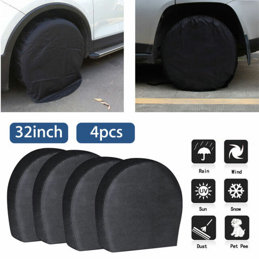 Waterproof Tire Covers Set Of 4 Wheel&Tyre RV Trailer Camper Sun Protector 32"