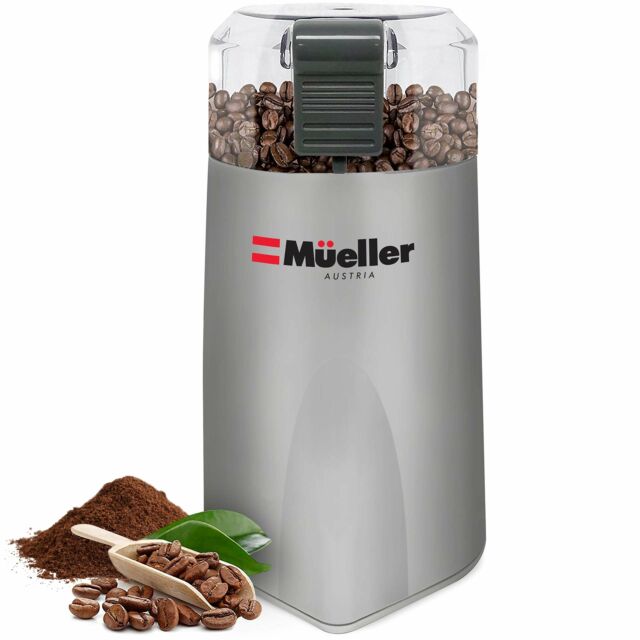 Mueller HyperGrind Precision Electric Spice/Coffee Grinder Mill - Grey