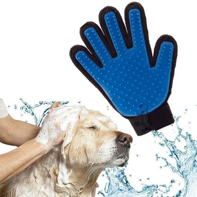 UPGRADED PAIR Pet Grooming Gloves Brush Dog Cat Fur Hair Removal Mitt Massage