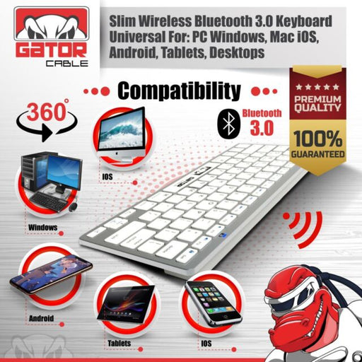 Wireless Bluetooth Keyboard For Windows PC Mac iOS iPhone Phone Tablet Universal