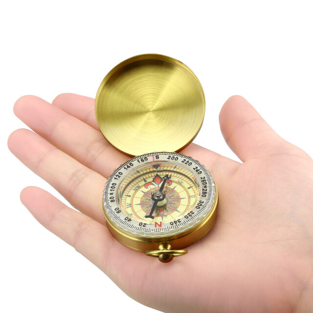 Portable Compass Brass Keychain Watch Pocket for Outdoor Camping Hiking USA