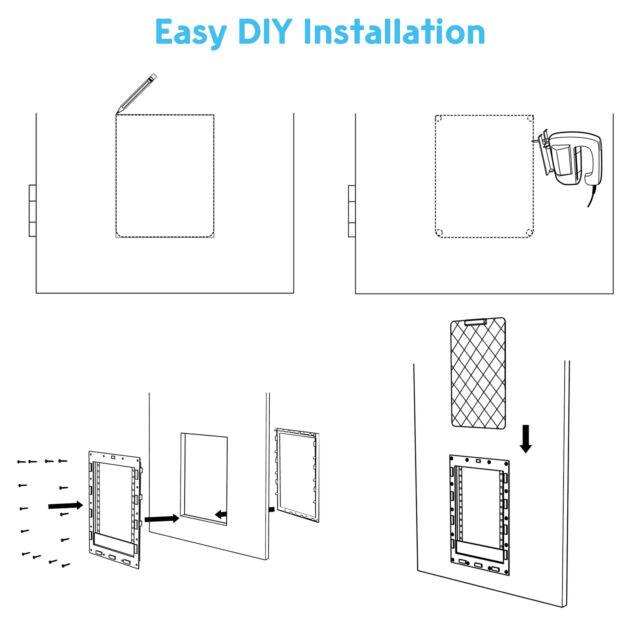 Pet Door Dog Door Secure Lockable Large Frame Exterior Cat Entry