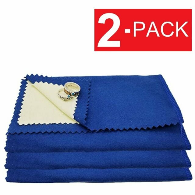 2-Pack Jewelry Cleaning Polishing Cloth Instant Shine Protects Gold Silver Brass