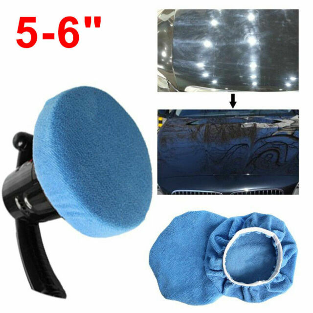 5pcs 5-6" Microfiber Car Polishing Polisher Waxing Bonnet Buffing Pads Cover NEW