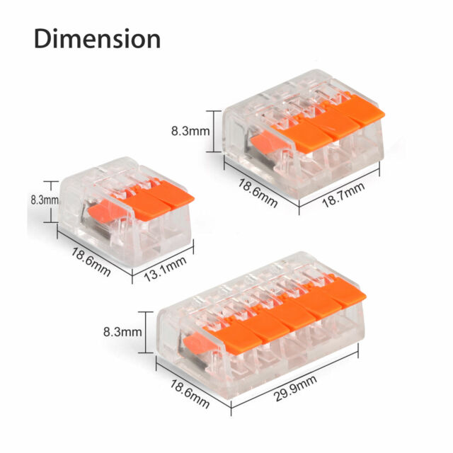 75Pcs 221-412 Lever Nut Compact Splicing Wire Connector 2/3/5 Conductor Set US