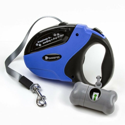 Beastron Heavy Duty 16ft Retractable Dog Leash up to 110lbs Waste Bag Dispenser