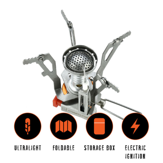 2 Portable Camping Stoves Backpacking Stove with Piezo Ignition Adjustable Valve