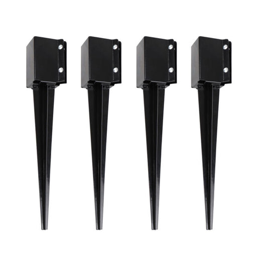 Fence Post Anchor Ground Spike Metal Fence Stakes 4-Pack - 24 x 4 x 4in