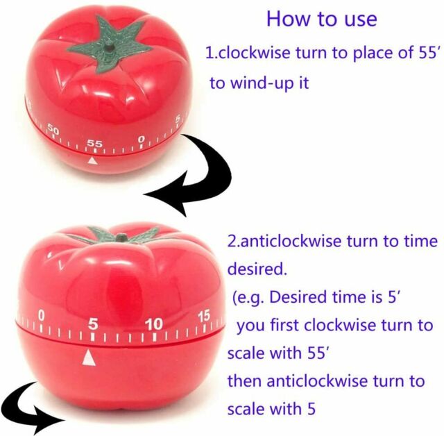 Tomato Timers 60 Minutes Kitchen Cooking Timer Clock Mechanical Timer