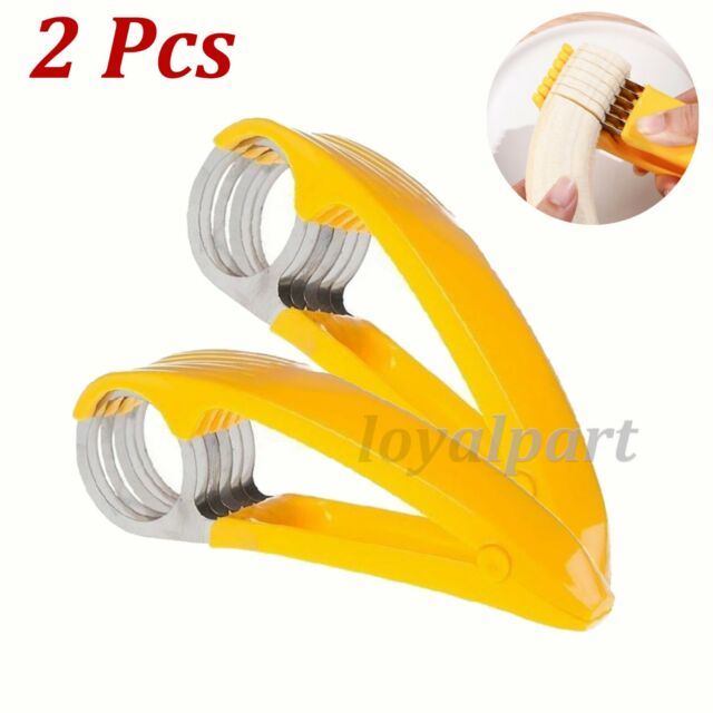 2Pcs Banana Slicer Fruit Vegetable Cutter Sausage Cucumber Knife Kitchen Tool US