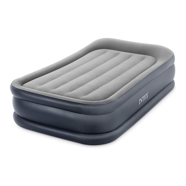 Intex Dura Beam Deluxe Pillow Raised Airbed Mattress with Built In Pump, Twin