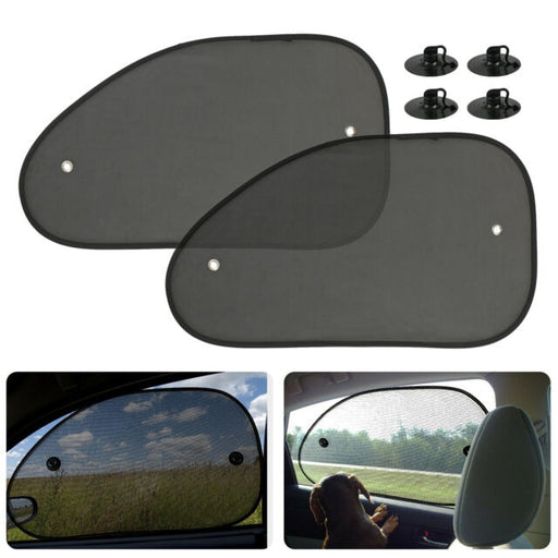 2PCS Car Side Rear Window Screen Sun Shade Mesh Cover Windshield Sunshade Visor